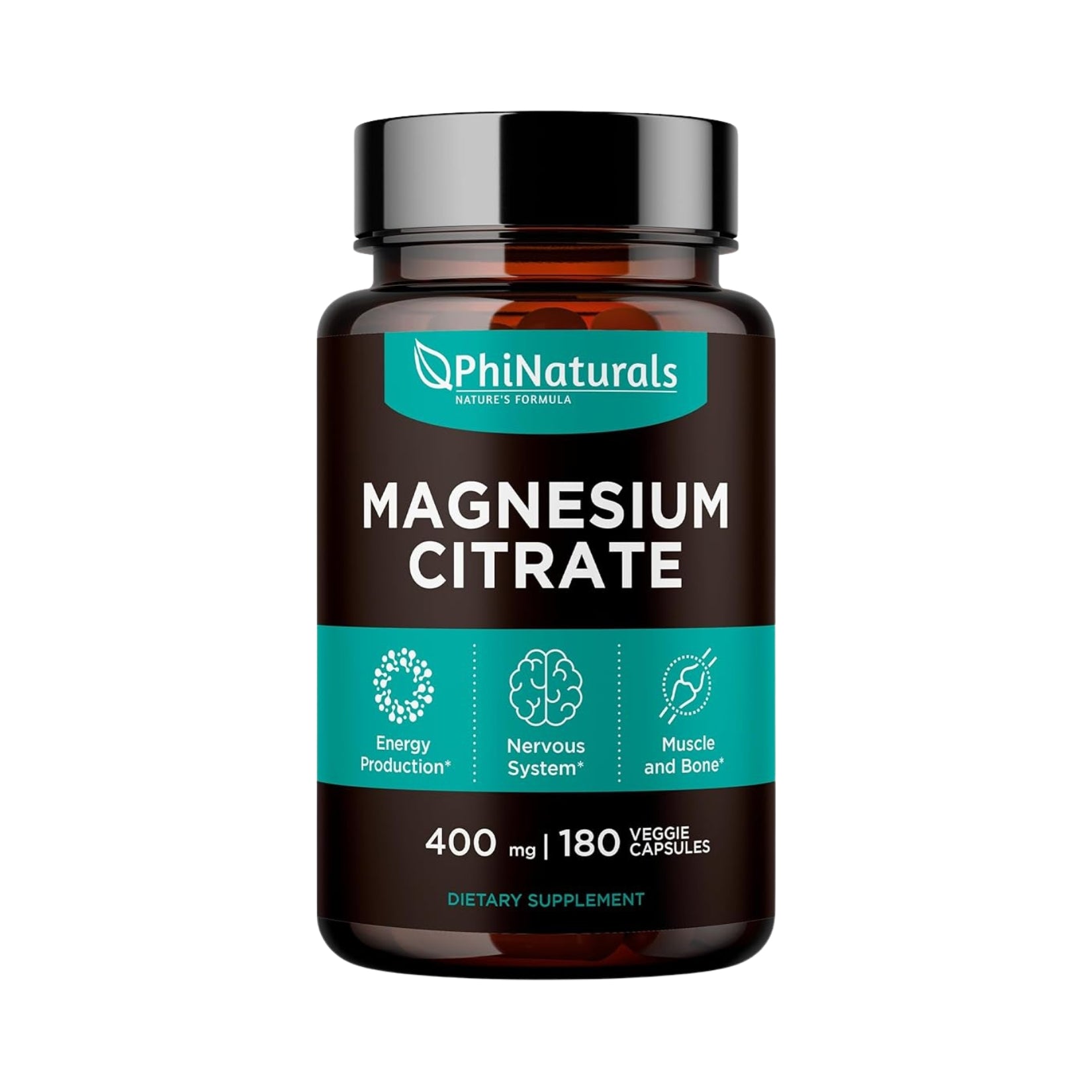 Citrato De Magnesio 400 Mg 180 Capsulas PhiNaturals