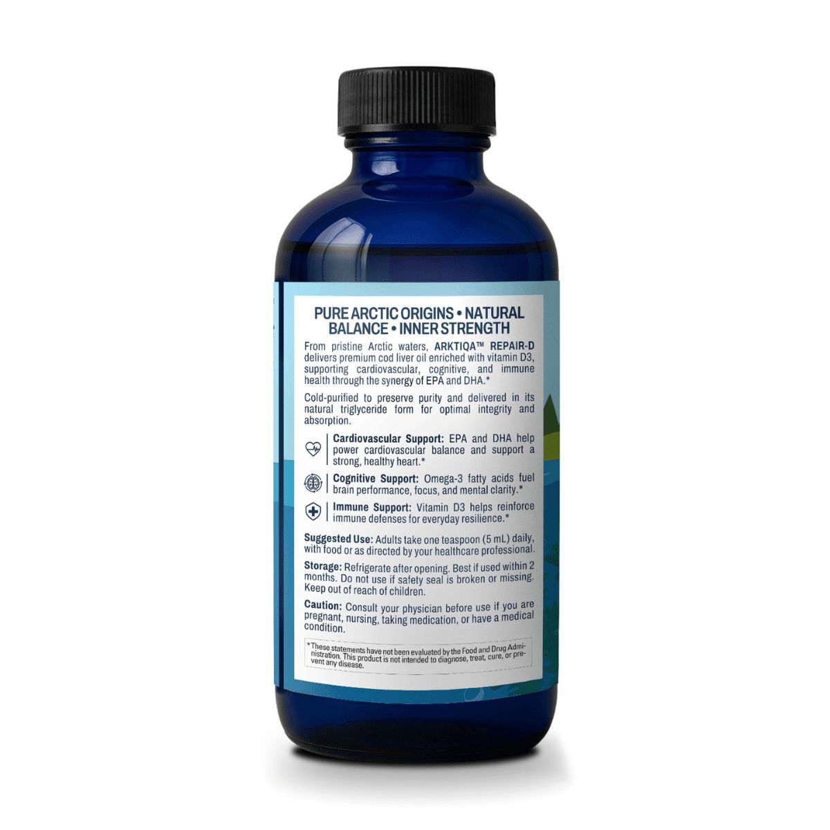 Omega 3 Repair D Cod Liver Oil Naranja 237 Ml Arktiqa Naturals