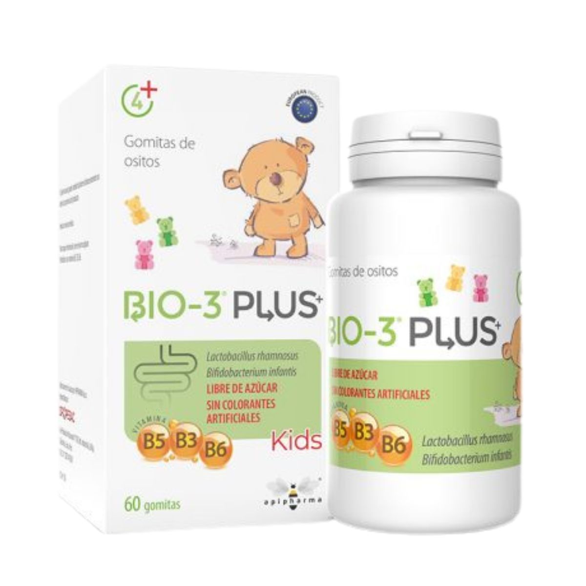 Probioticos Para Niños Con Vitamina B Bio 3 Plus 60 Gomitas Apipharma