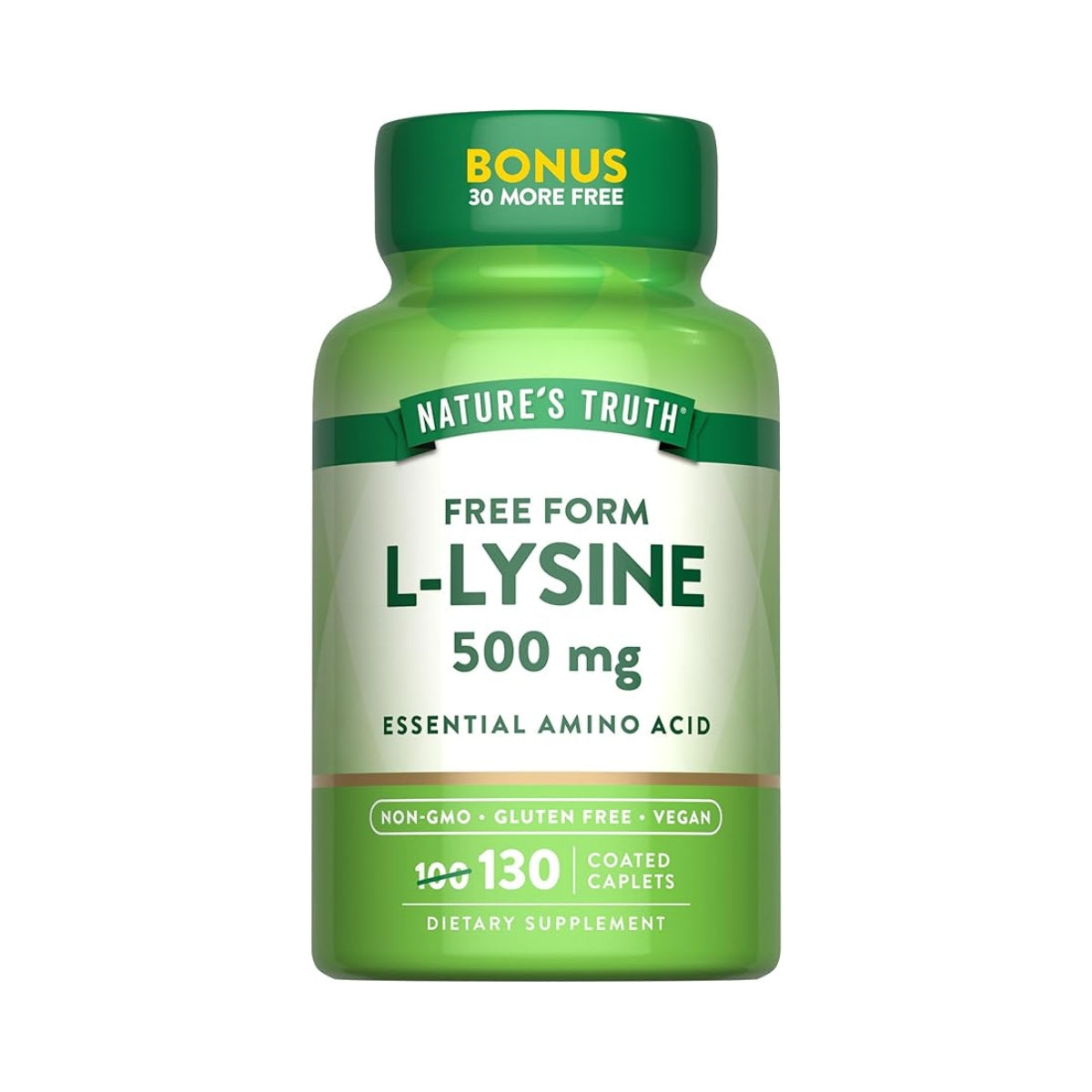 L Lysine 500 mg 130 Cápsulas Natures Truth