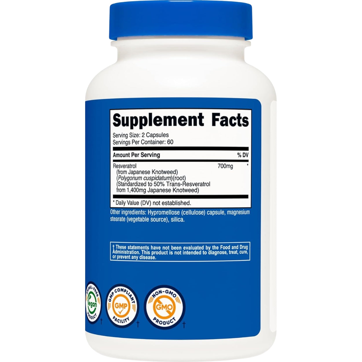 Resveratrol 700 Mg 120 Capsulas Nutricost