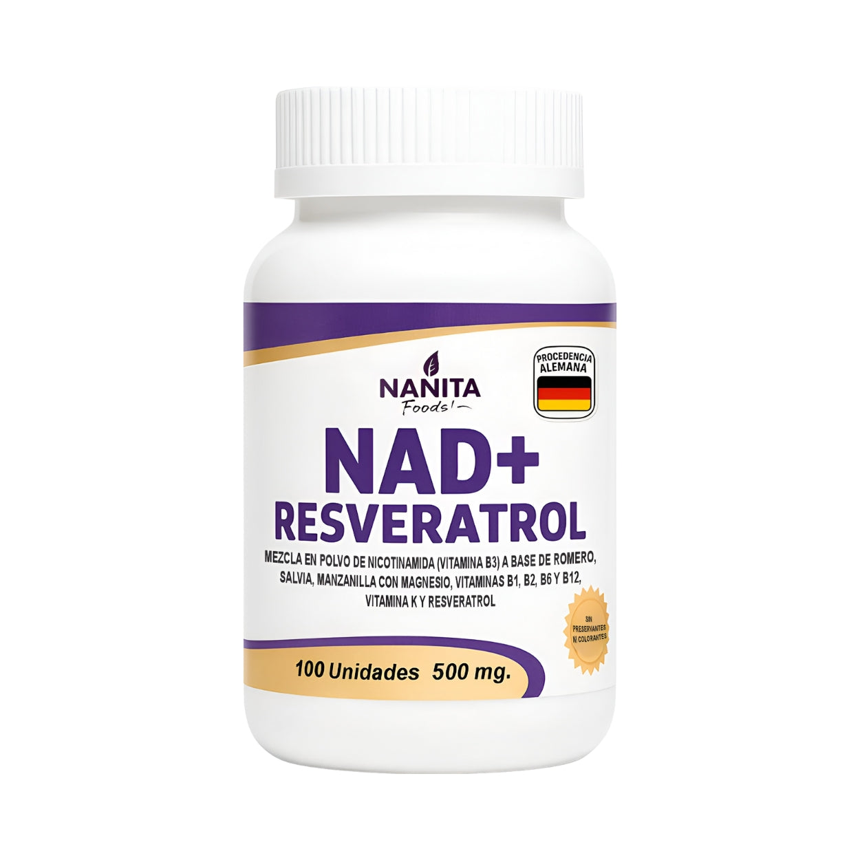 Nad Con Resveratrol 500 Mg Nanita Foods