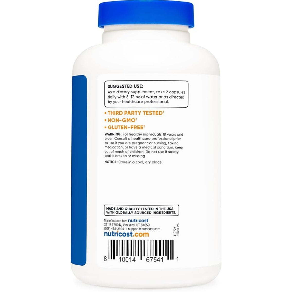 L Citrulline 1500 Mg 180 Capsulas Nutricost