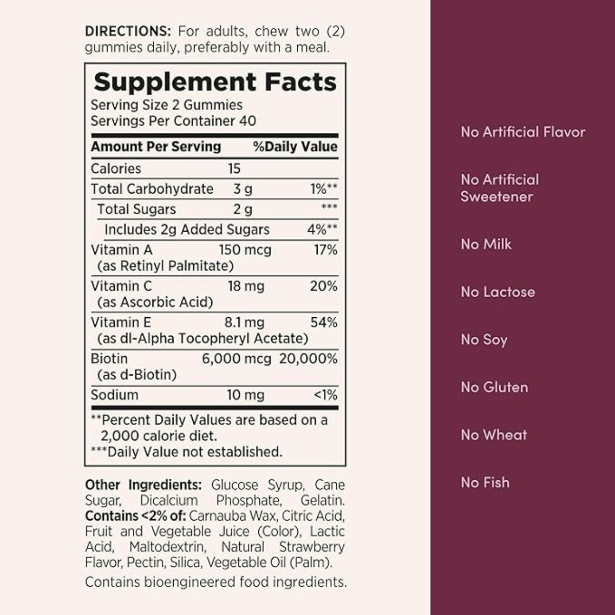 Gomitas Hair, Skim, Nails 80 Und Natures Bounty