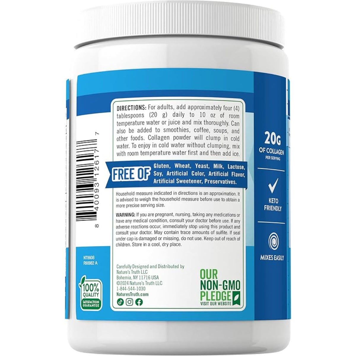Peptidos De Colageno Ultra Tipo 1 y 3 283 Gr Natures Truth