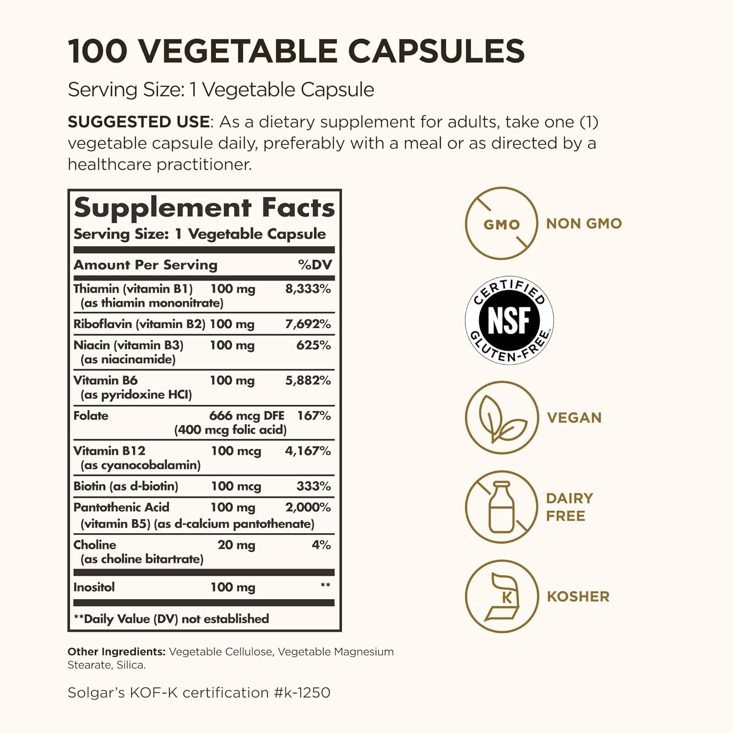 B Complex 100 100 Capsulas Solgar