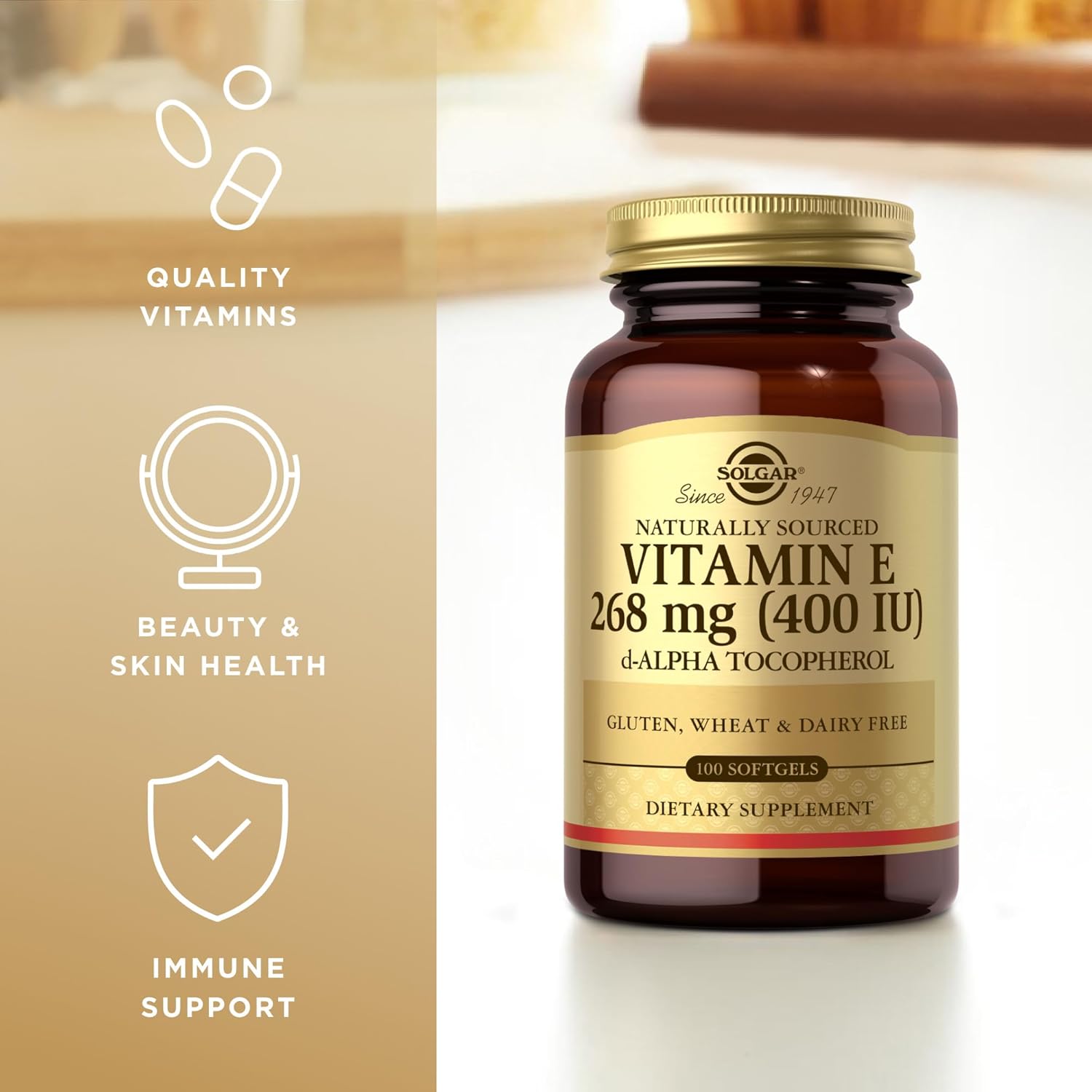 Vitamina E Alpha Tocopherol Plus 100 Capsulas Solgar