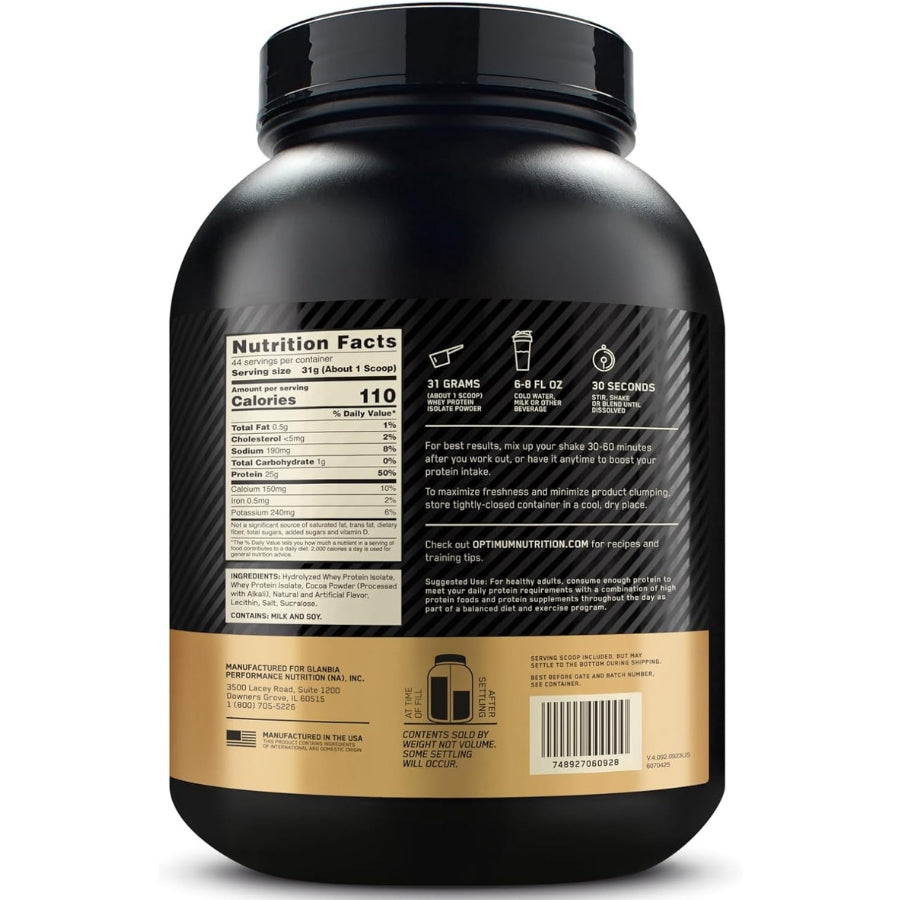 Proteina Gold Standard 100% Isolate Bliss 5Lb Optimum Nutrition