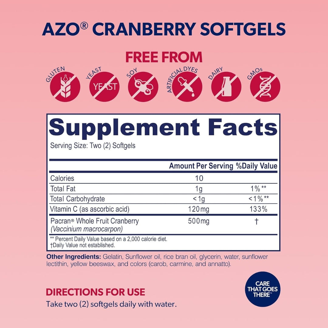 Cranberry Con Vitamina C 25000 Mg 100 Capsulas Azo
