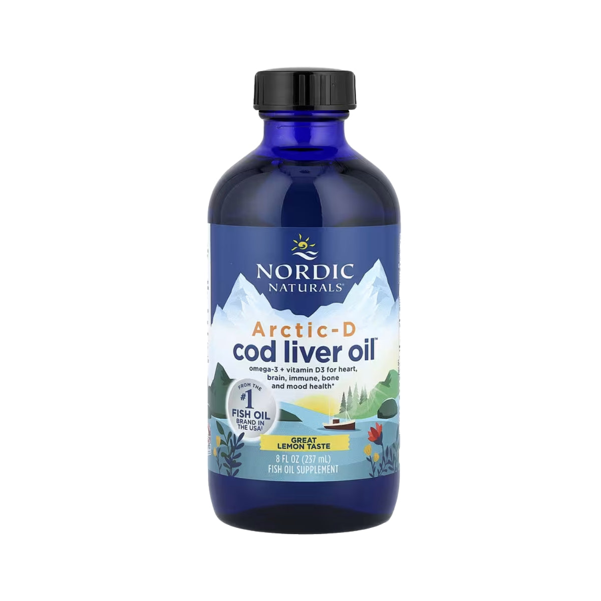 Aceite Arctic D Cod Liver Oil Limon 237 Ml Nordic Naturals