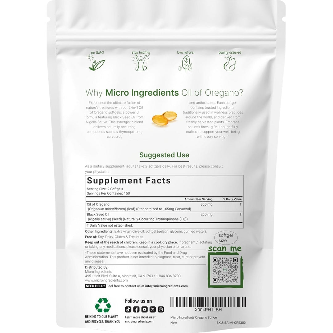 Aceite De Oregano 300 Capsulas Microingredients