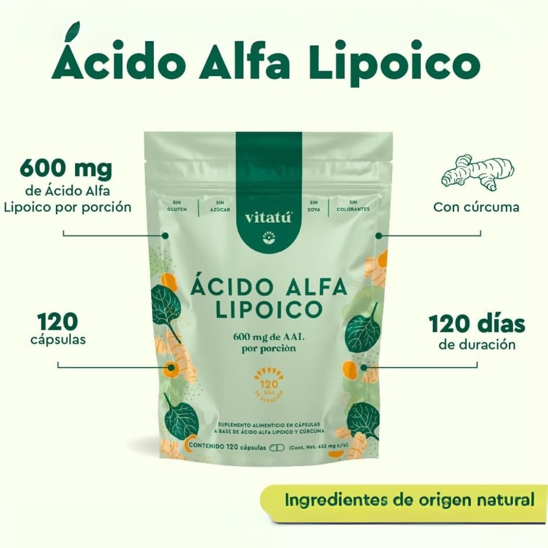 Acido Alfa Lipoico 600 Mg 120 Capsulas Vitatu