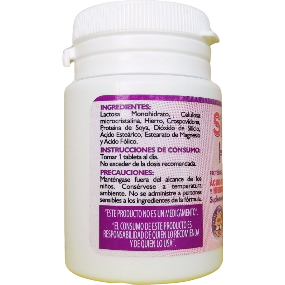 Acido Folico Y Hierro 180 Mg 30 Tabletas Semifol