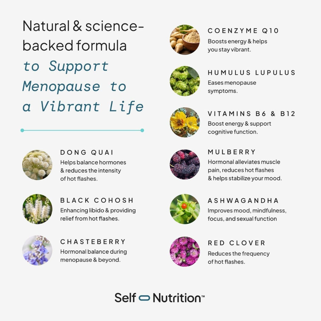 Apoyo Para La Menopausia Para Mujeres 60 Capsulas Self Nutrition