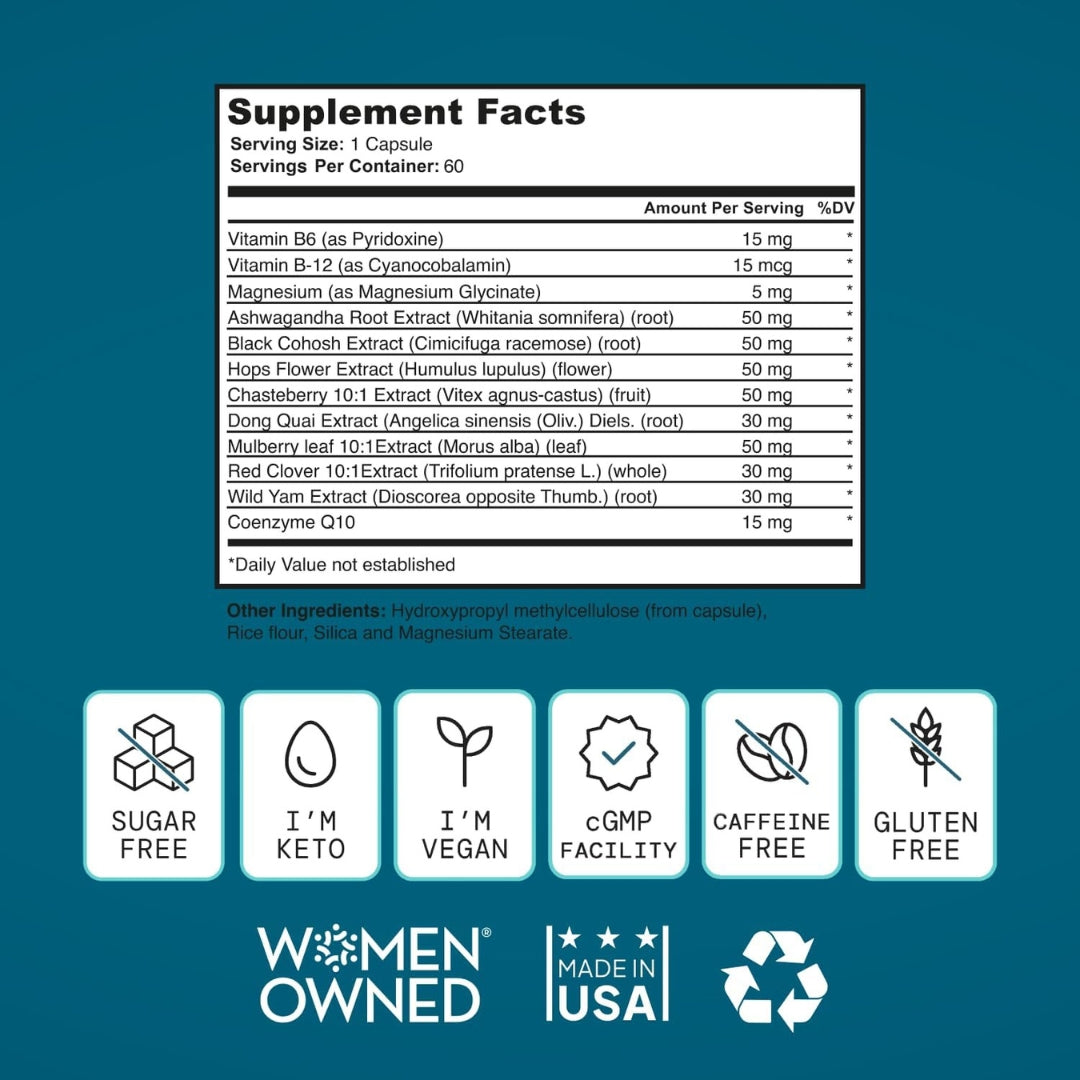 Apoyo Para La Menopausia Para Mujeres 60 Capsulas Self Nutrition