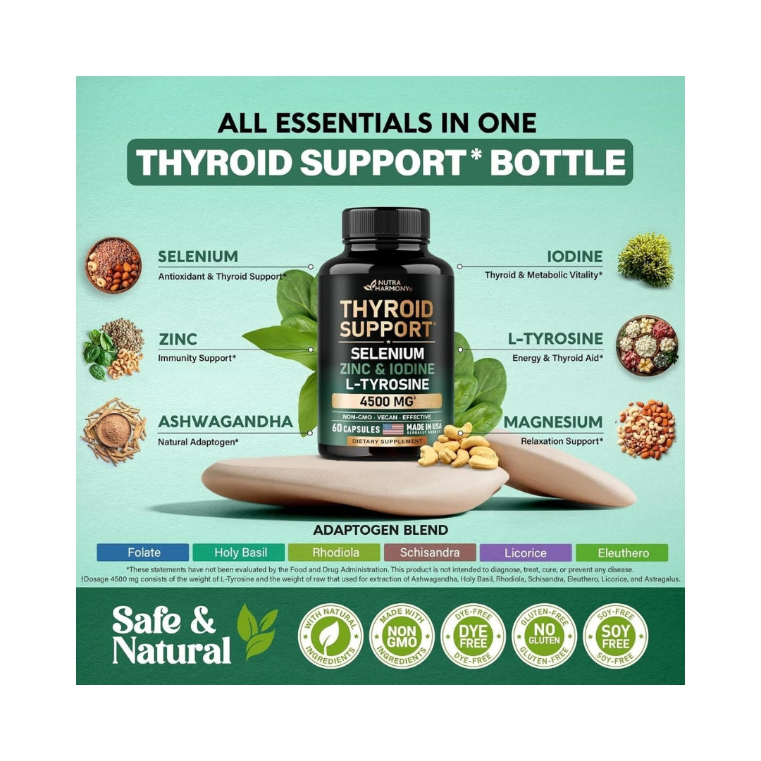 Apoyo a la Tiroides 4500 Mg 60 Capsulas Nutra Harmony
