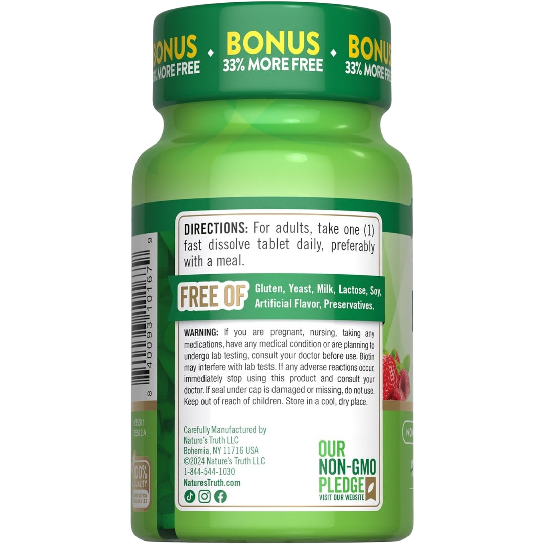 Biotina 10000 Mcg 120 Tabletas Natures Truth
