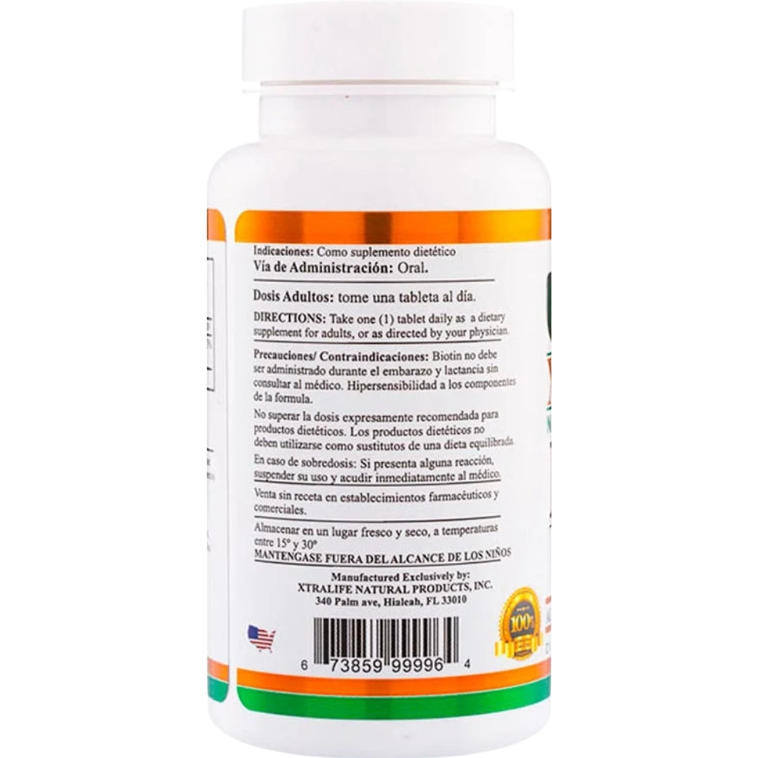 Biotina 10000 Mcg 60 Tabletas Xtralife