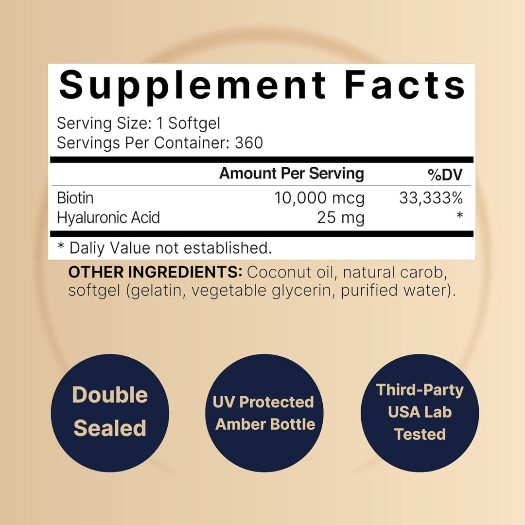 Biotina 10000 Mg 360 Softgels Naturebell