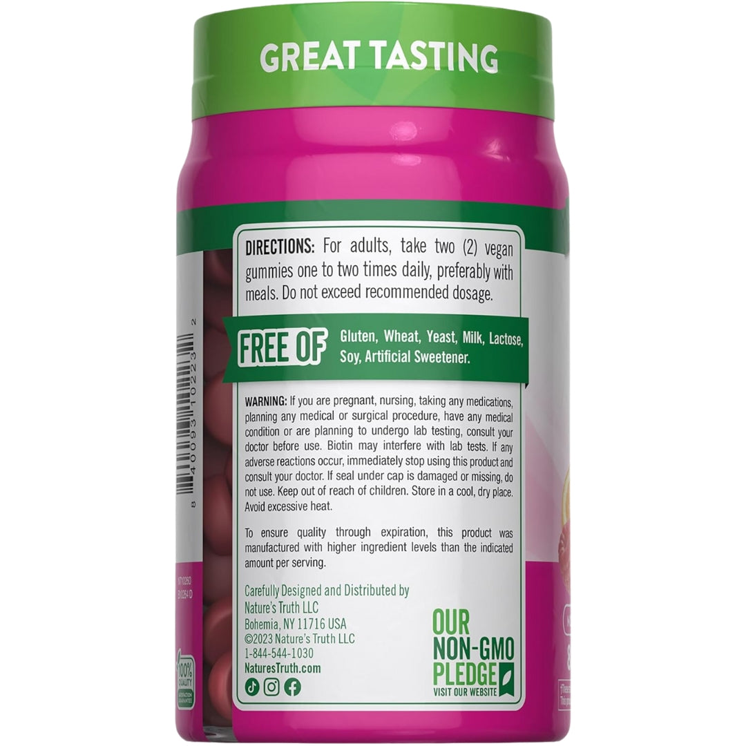 Biotina Hair Skin Y Nails 80 Gomitas Natures Truth