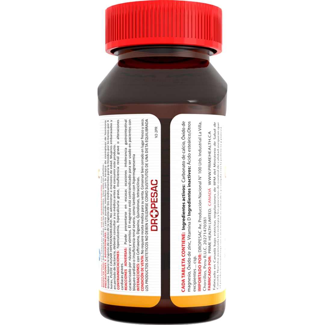 Calcio Magnesio Zin Vitamina D 60 Tabletas Prime Health