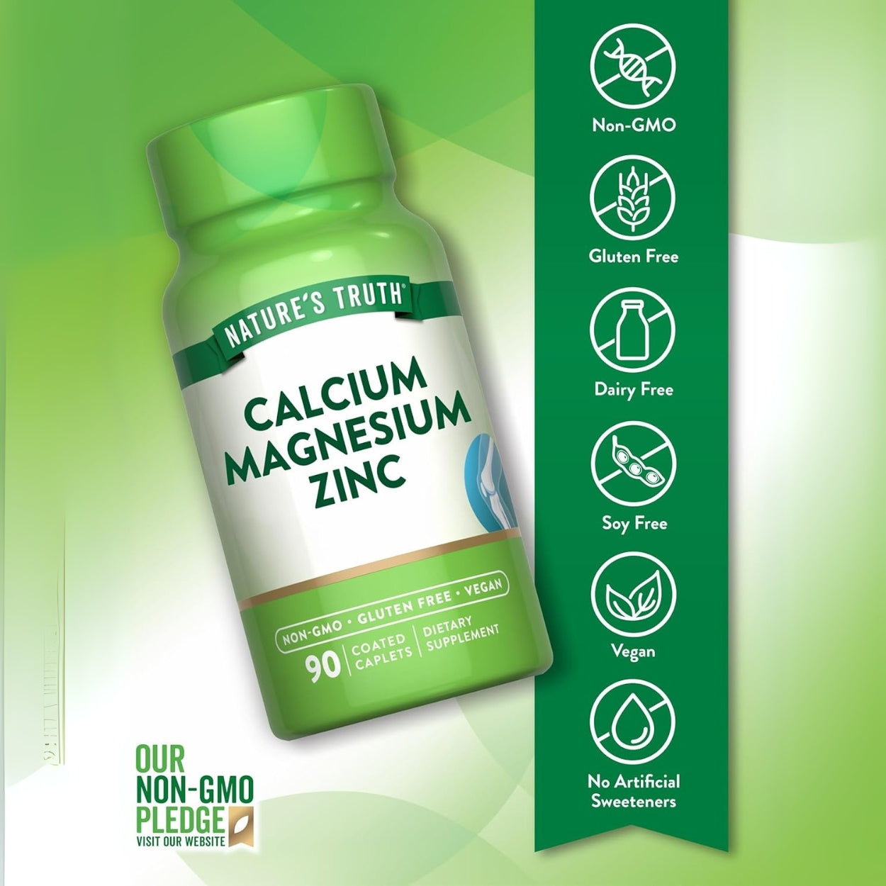 Calcio Magnesio Zinc 90 Tabletas Natures Truth