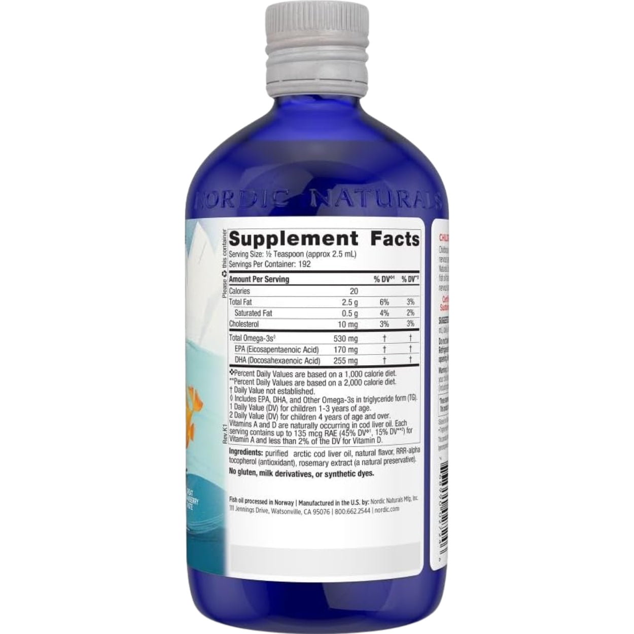 Childrens Dha Liquid 530 Mg 237 Ml Nordic Naturals