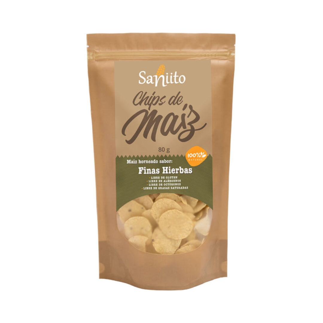 Chips De Maiz Finas Hierbas 80 Gr Saniito