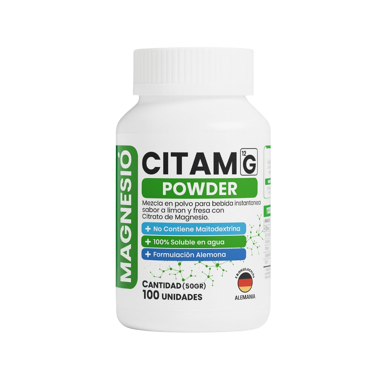 Citrato De Magnesio Powder 100 Capsulas Magui Pharma