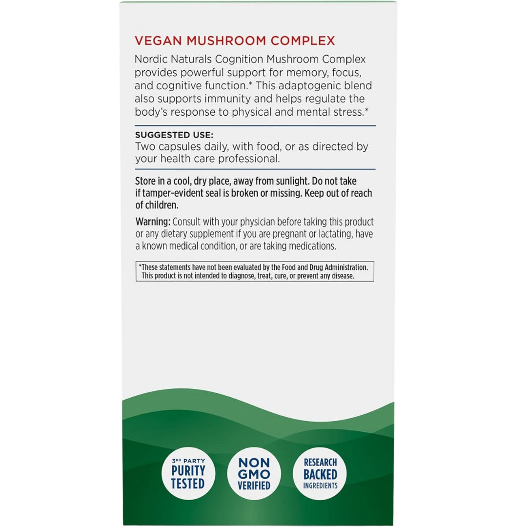 Cognicion Complex Melena de Leon y Bacopa 60 Capsulas Nordic Naturals