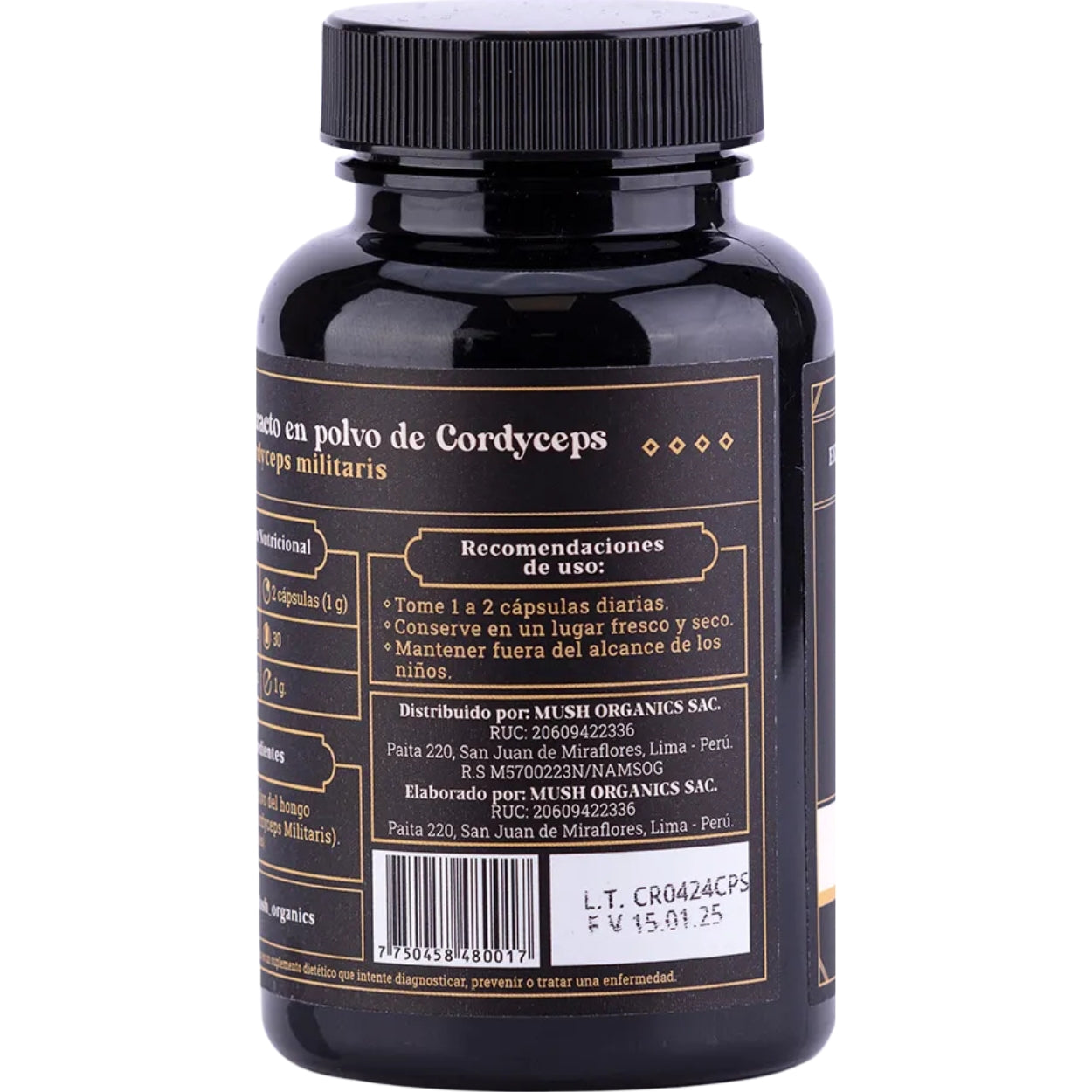 Cordyceps Energy 30 Gr 60 Cápsulas Mush Organics