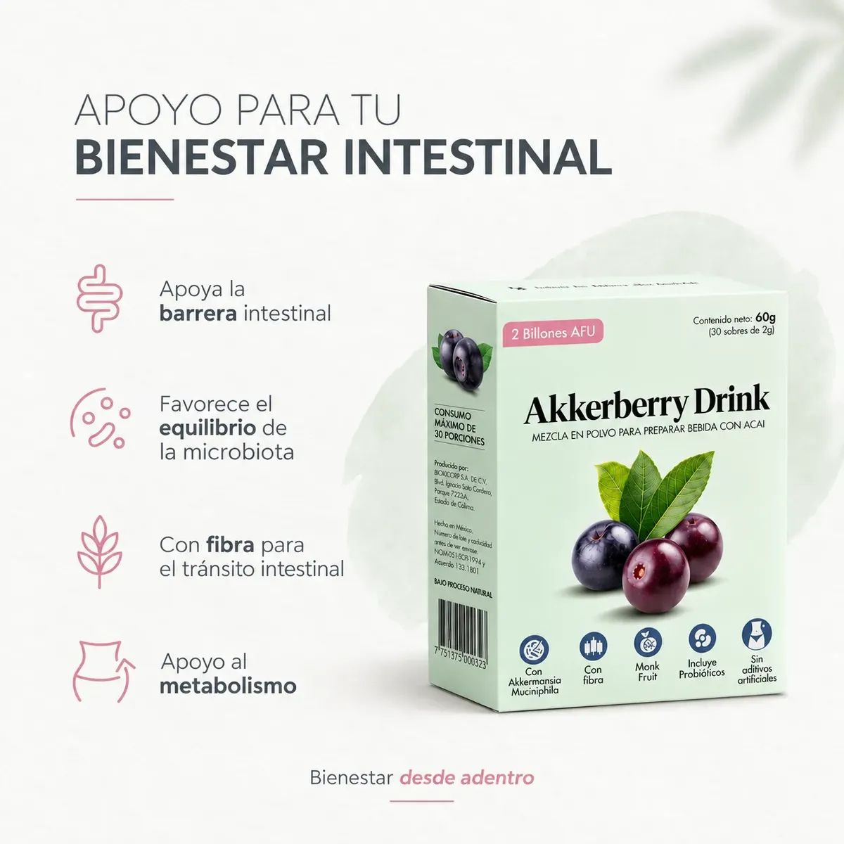 Akkerberry Drink 30 Sobres Flora Interior