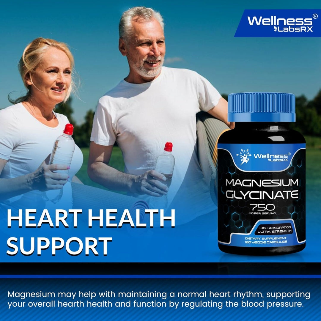 Glicinato De Magnesio 750 Mg 120 Capsulas Wellness