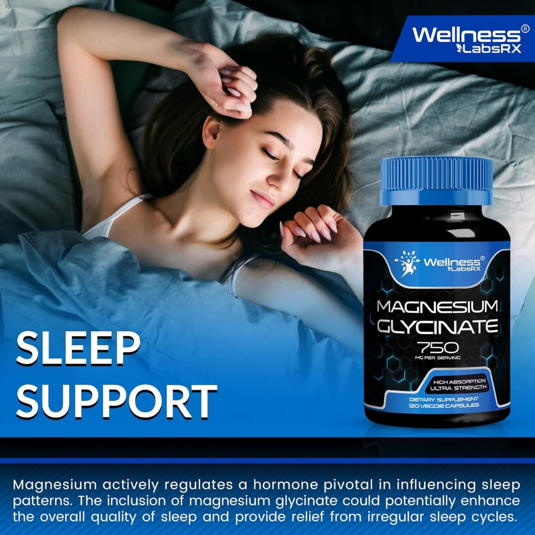 Glicinato De Magnesio 750 Mg 120 Capsulas Wellness