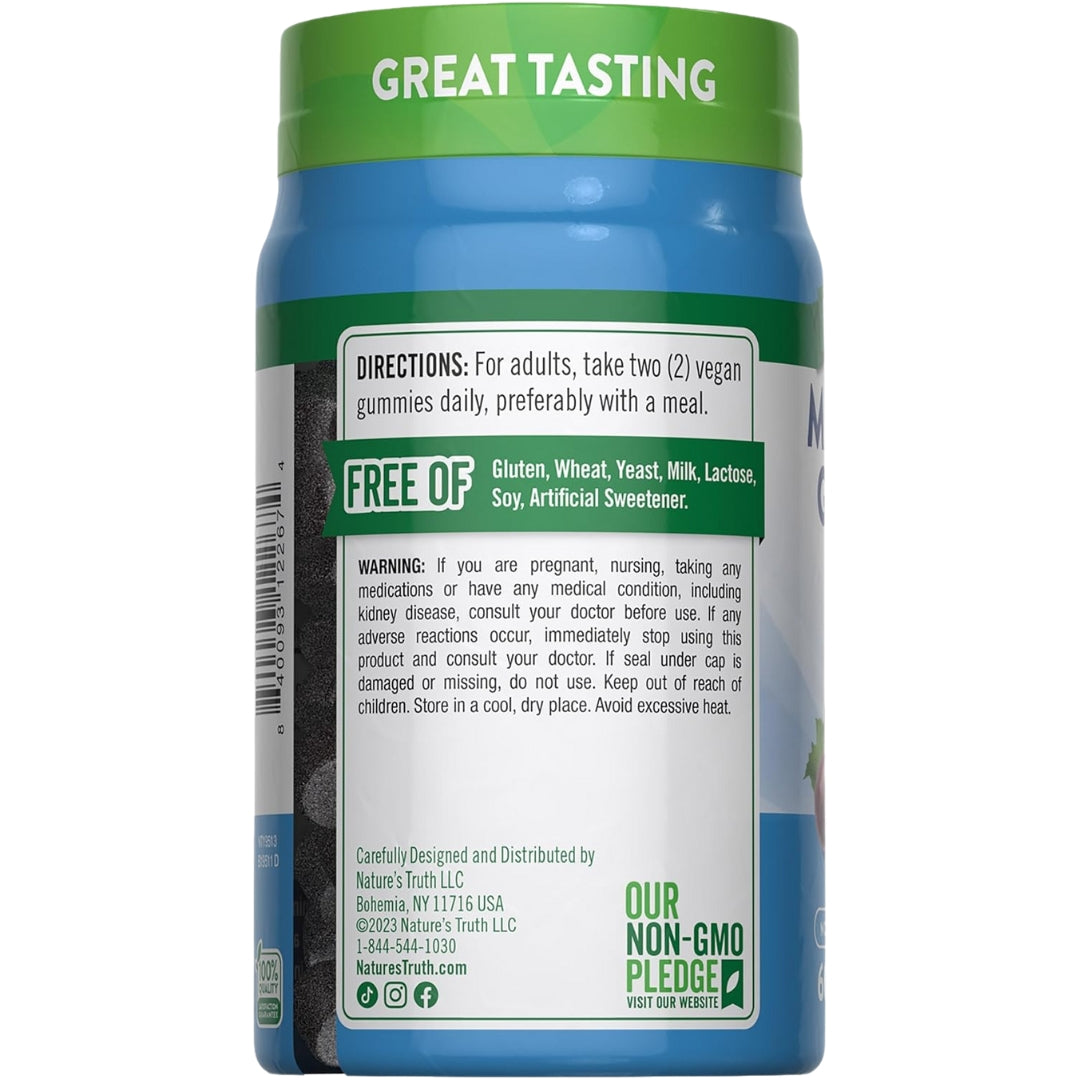 Glicinato de Magnesio 200 Mg 60 Gomitas Natures Truth