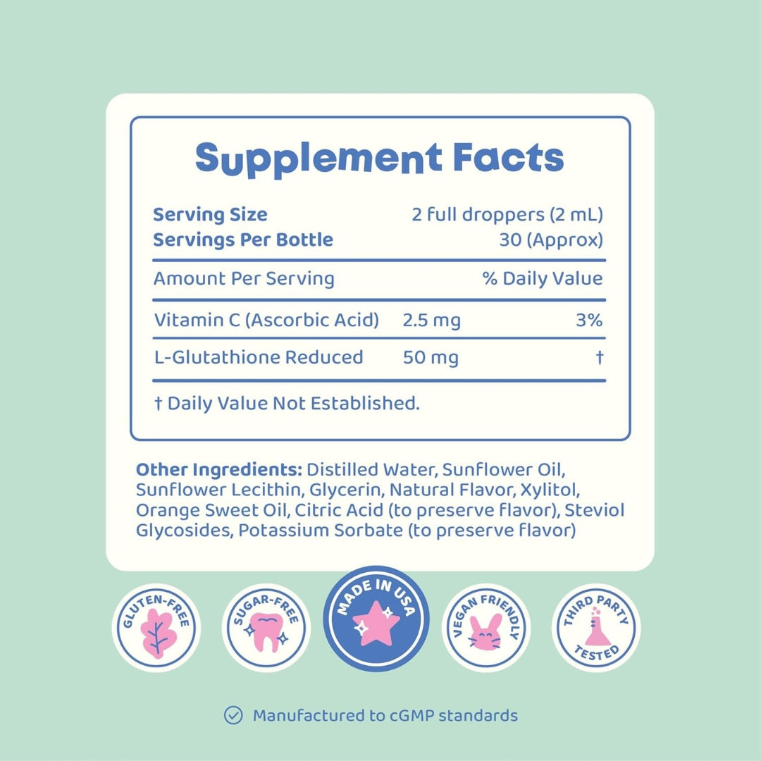 Gluta Guard Suplemento De Glutatión Liposomal Para Niños 60 Ml JoySpring