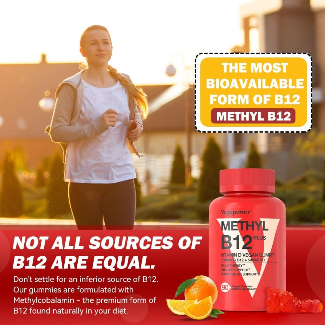 Methyl B12 Plus Con Vitamina D 90 Gomitas Vegepower