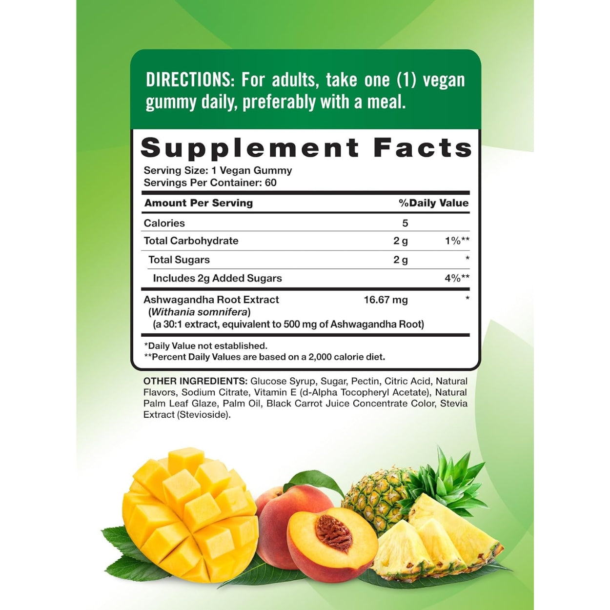 Gomitas de Ashwagandha 500 Mg 60 Gomitas Natures Truth