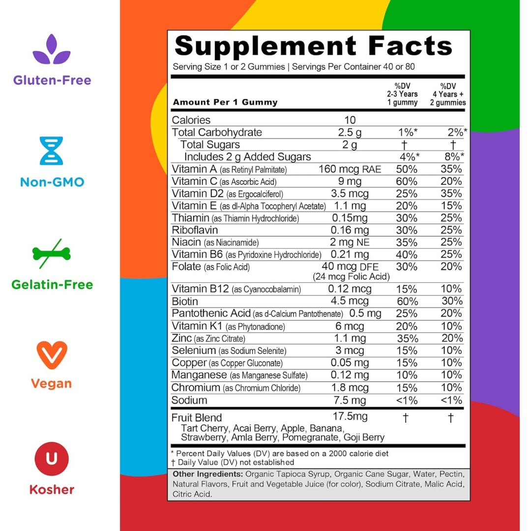 Kids Multivitamínico Para Niños 80 Gomitas Goli Nutrition