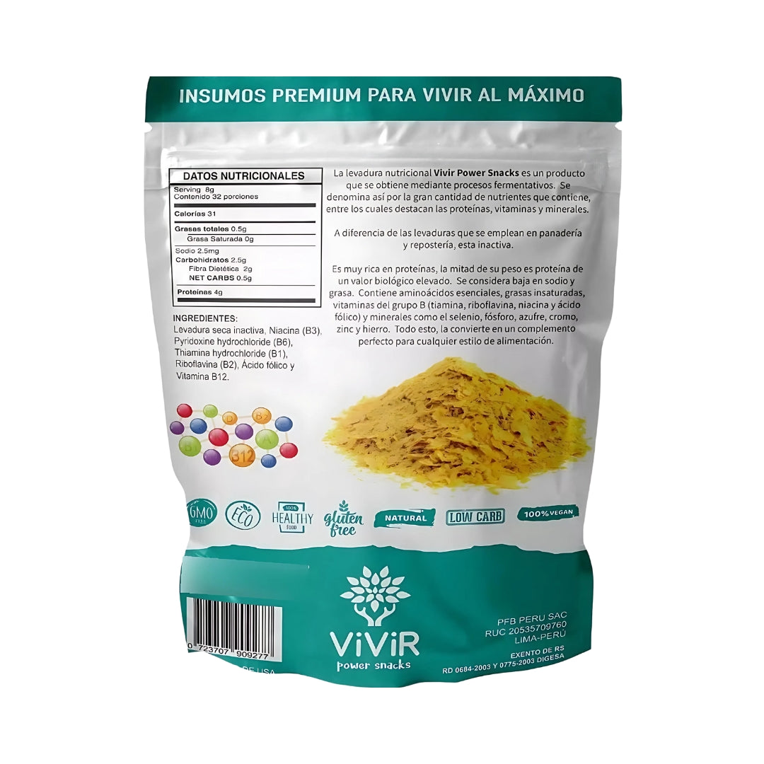 Levadura Nutricional 250 Gr Vivir Power Snack