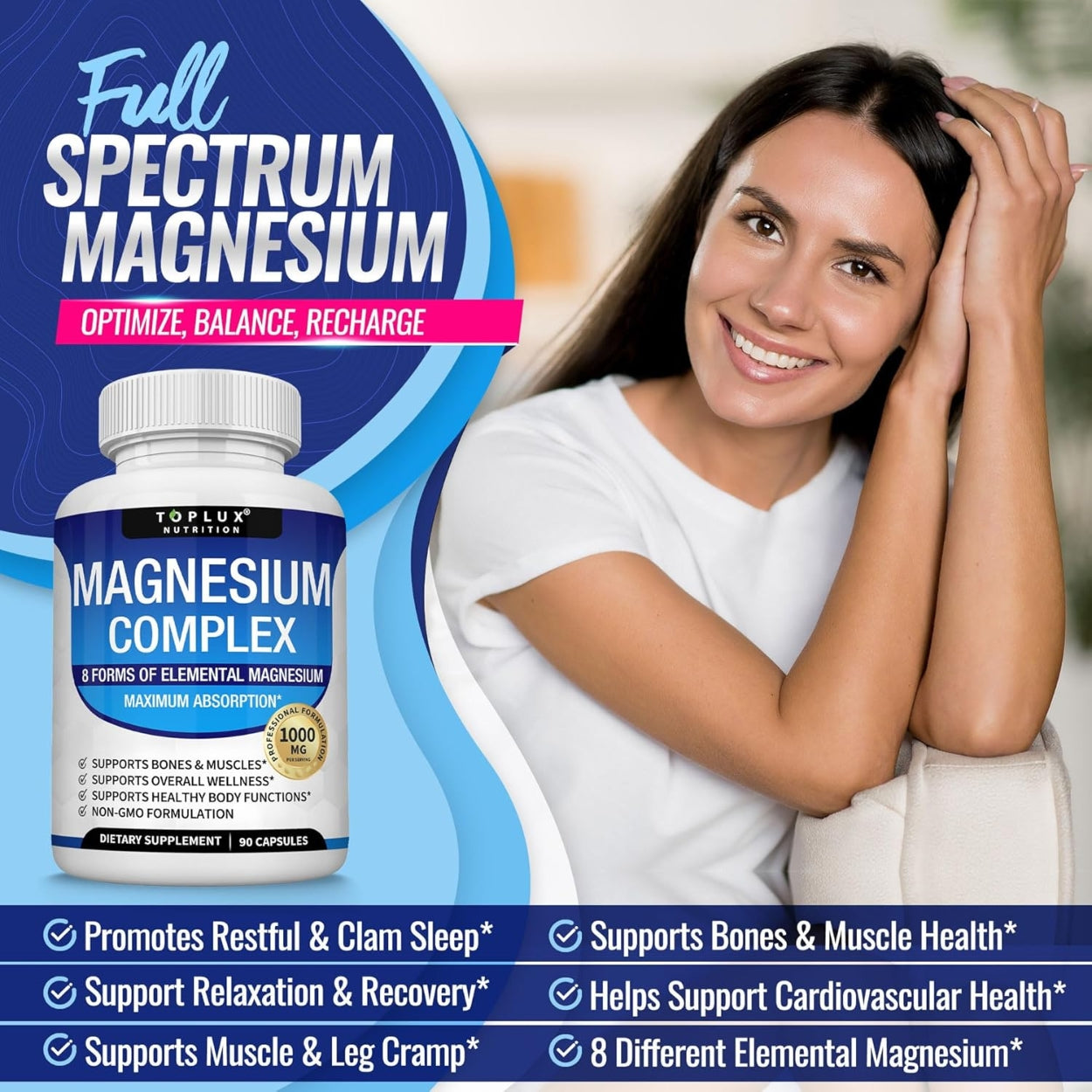 Magnesio Complex 90 Capsulas Toplux Nutrition