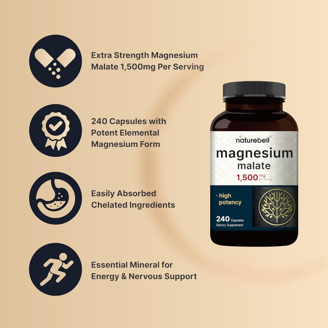 Malato De Magnesio 1500 Mg 240 Capsulas Naturebell