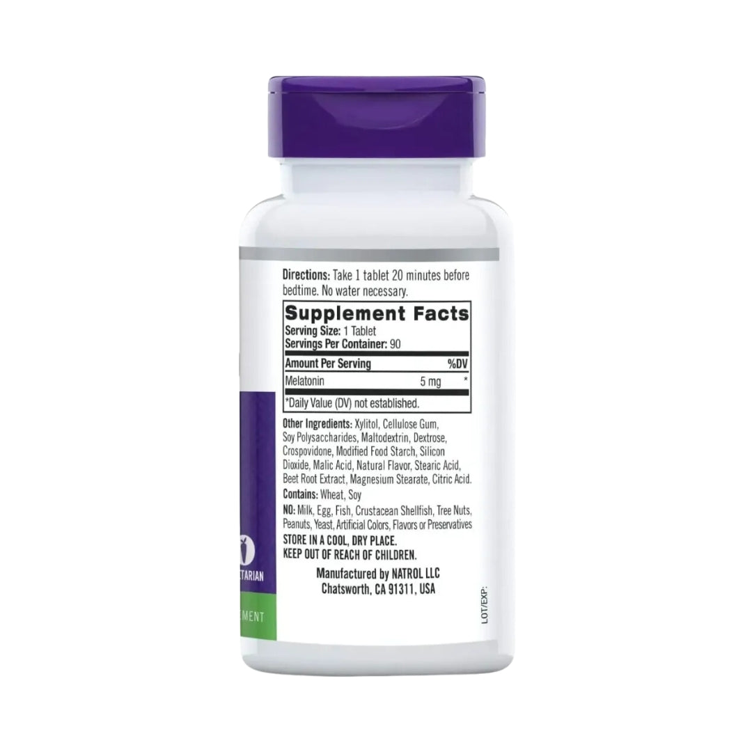 Melatonina Comprimidos 5 Mg 90 Tabletas Natrol