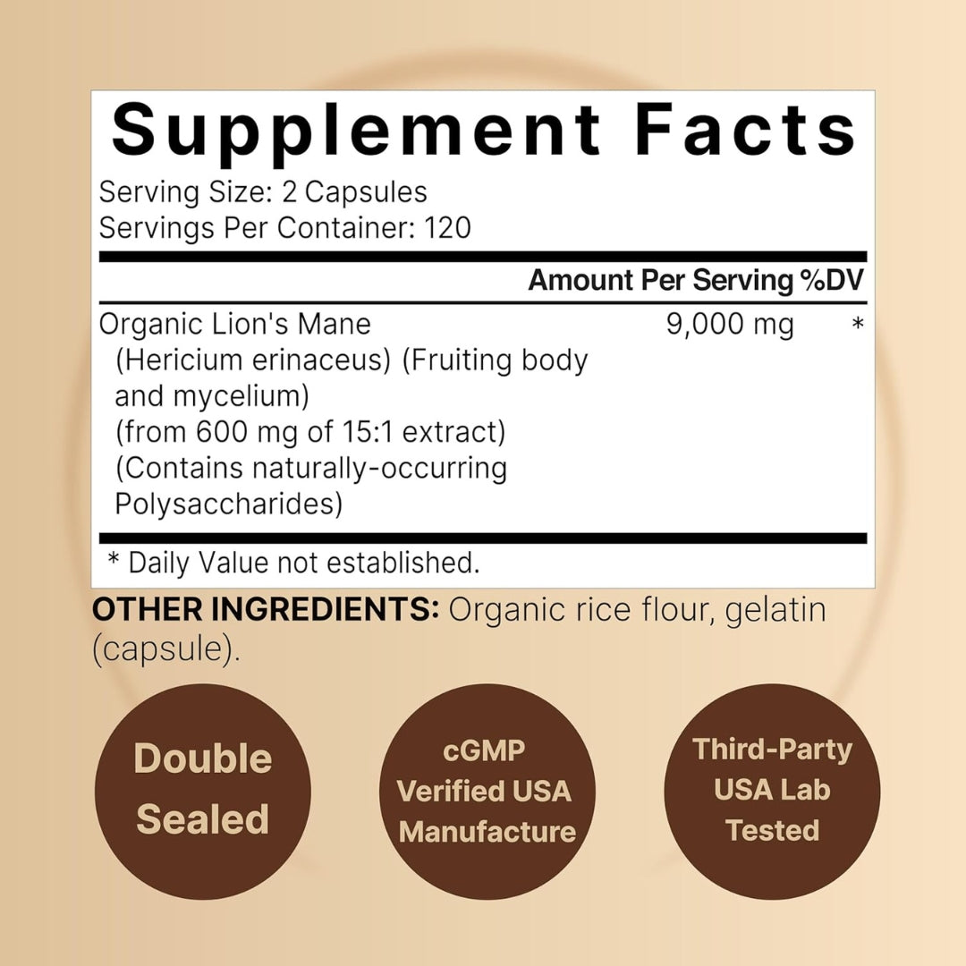 Melena De Leon 9000 Mg 240 Capsulas Naturebell