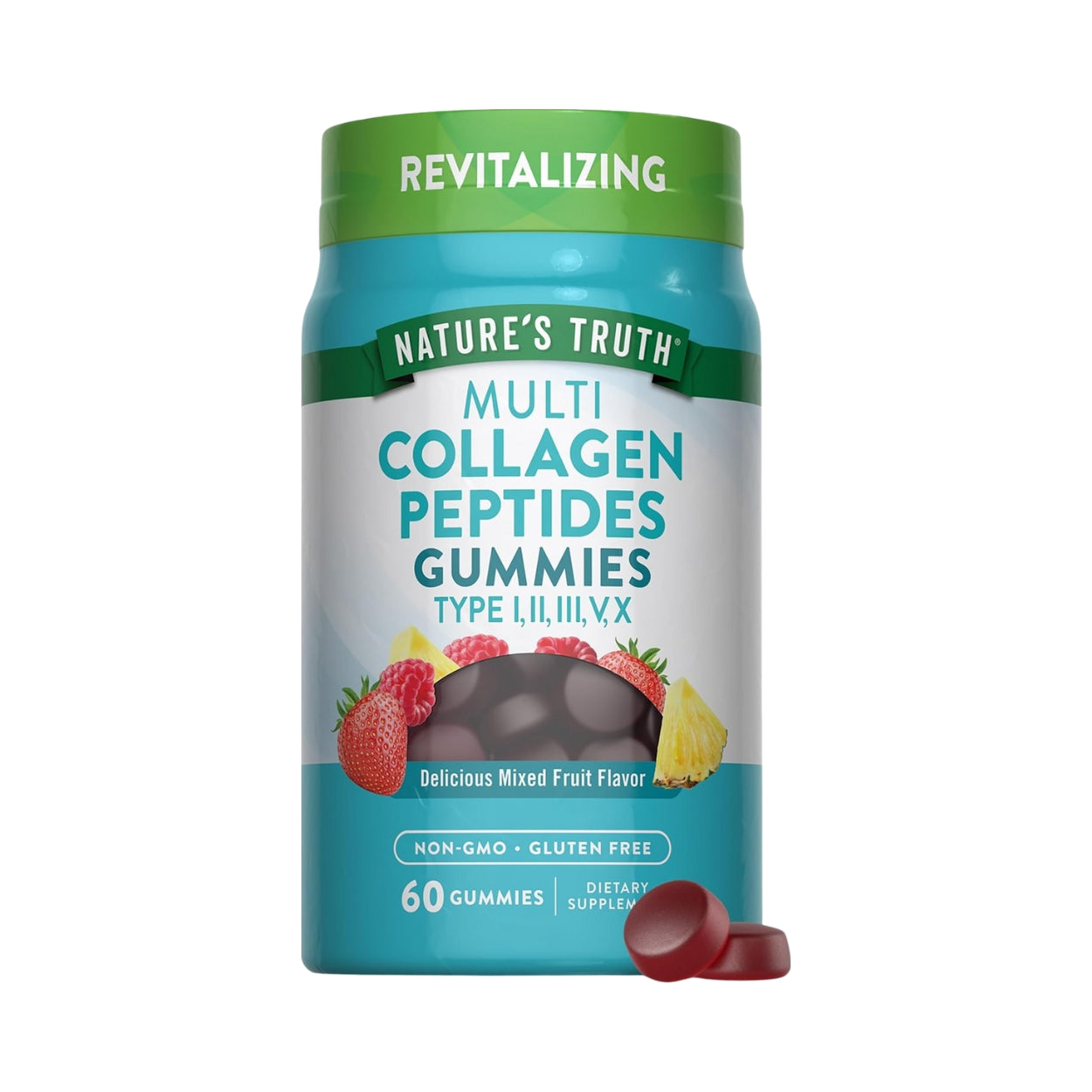 Multi Collagen Peptides Type I,II,III,V,X 60 Gomitas Natures Truth