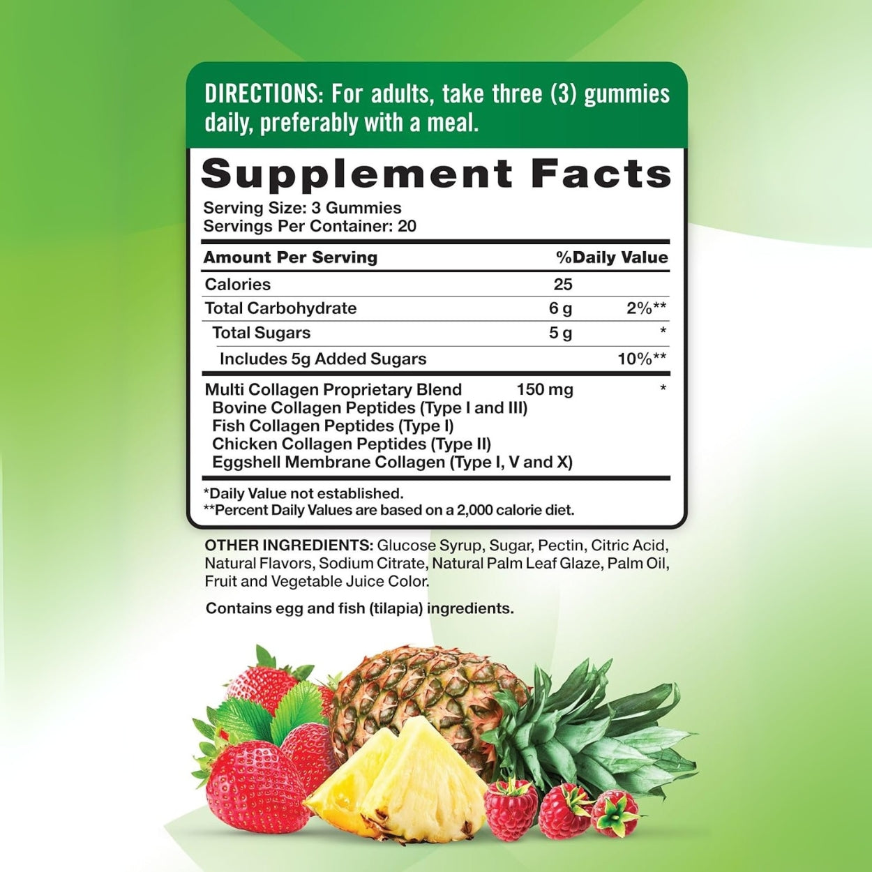 Multi Collagen Peptides Type I,II,III,V,X 60 Gomitas Natures Truth