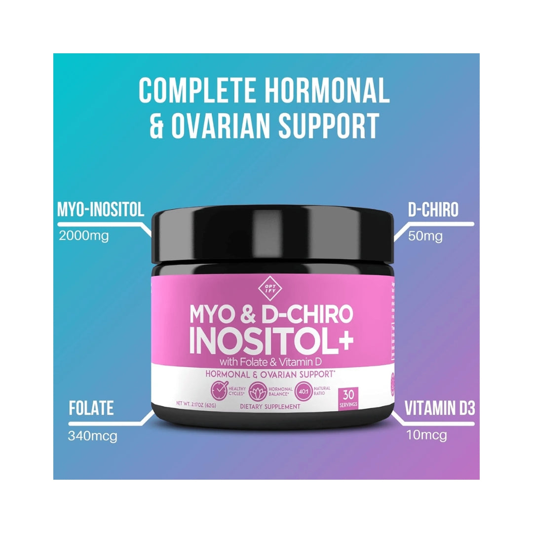 Myo D Chiro Inositol Folate Y Vit D 63Gr Frasco Optify