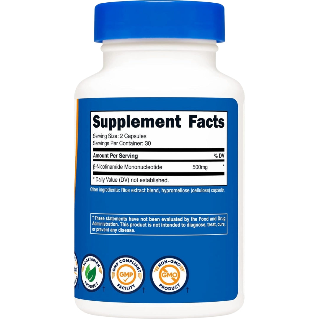 Nmn Nicotinamida Mononucleotida 500 Mg 60 Capsulas Nutricost
