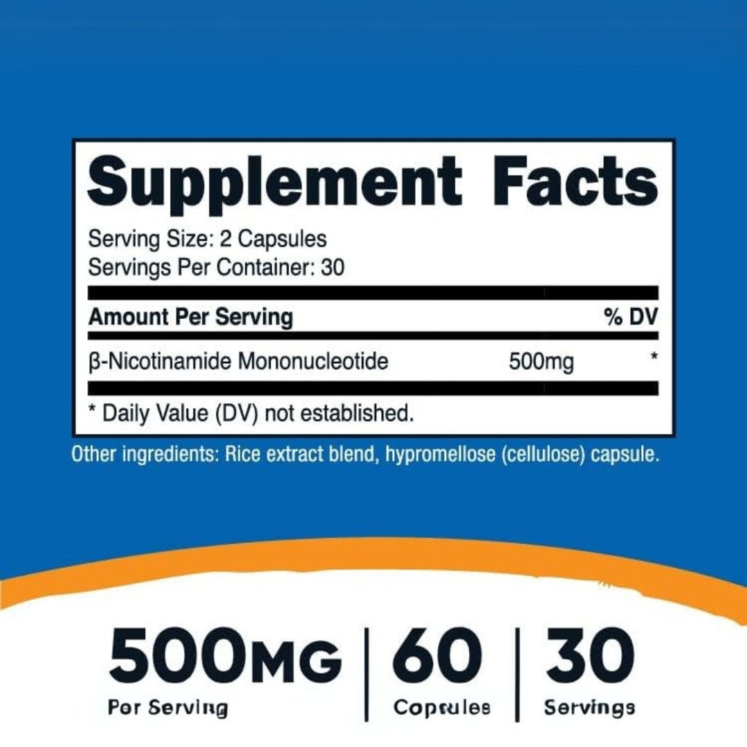 Nmn Nicotinamida Mononucleotida 500 Mg 60 Capsulas Nutricost