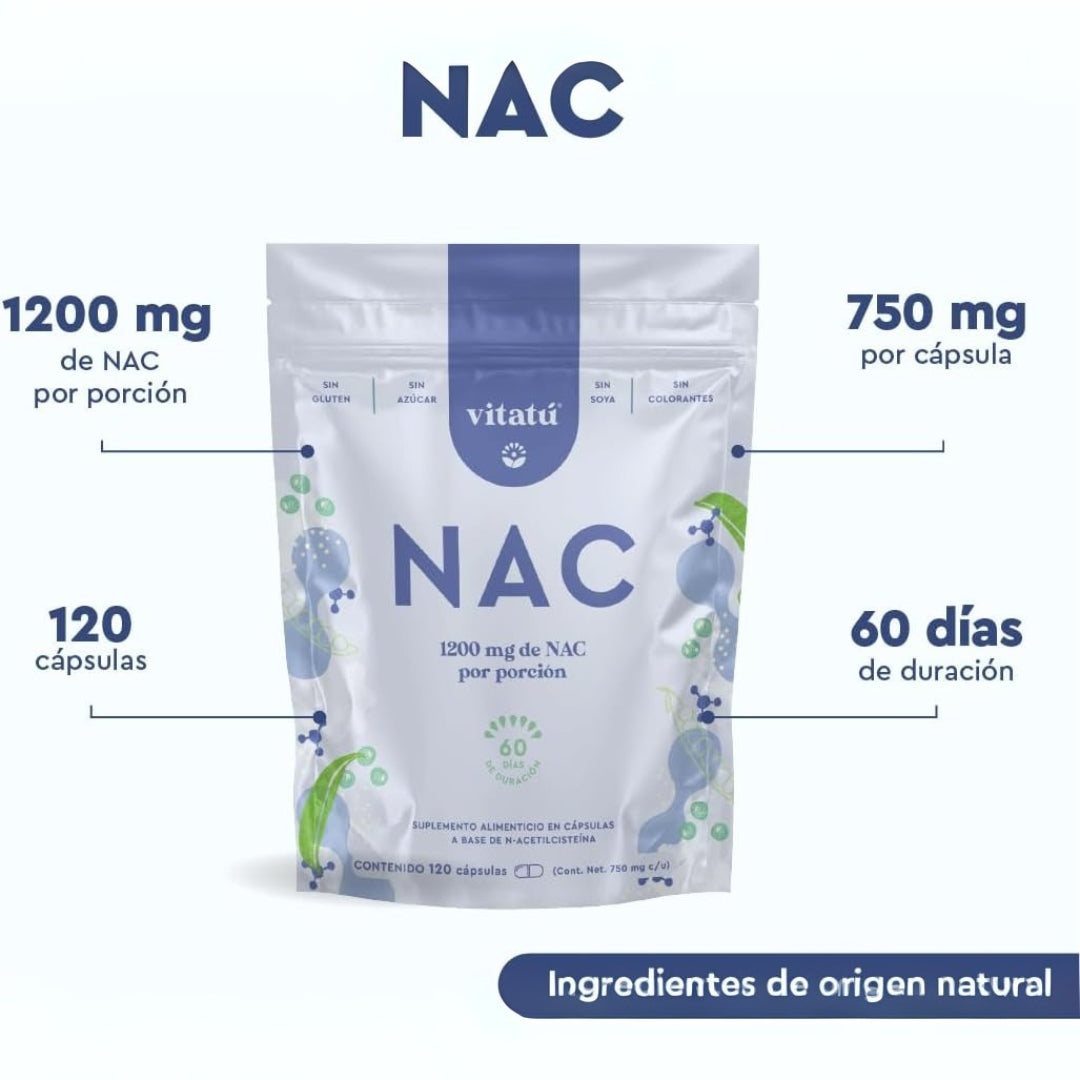 Nac 1200 Mg 120 Capsulas Vitatu